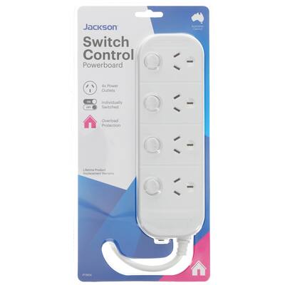 jackson powerboard 4 outlet ind switch 1m lead