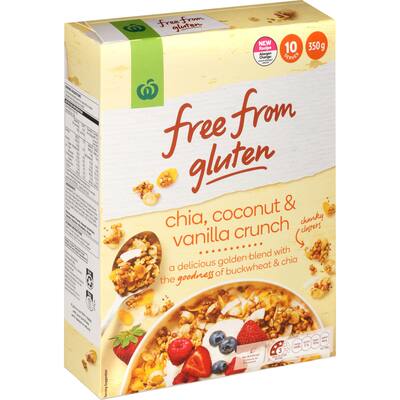 woolworths free from gluten cereal chia coconut & vanilla