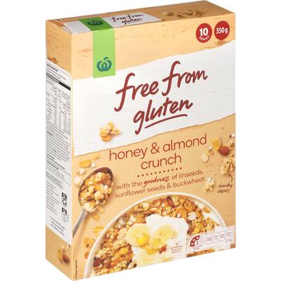 woolworths free from gluten cereal honey almond crunch