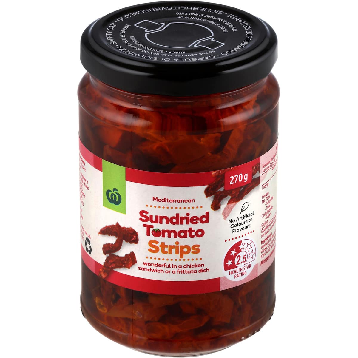 Woolworths Sundried Tomatoes Strips 270g bunch