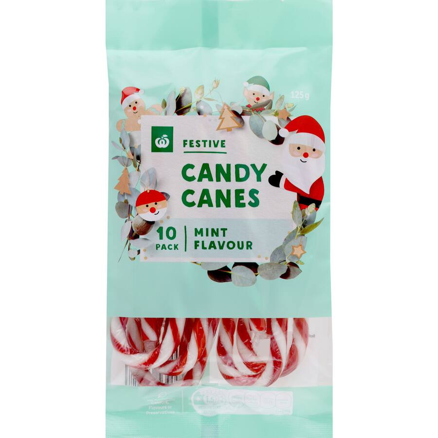 Woolworths Festive Candy Canes Mint