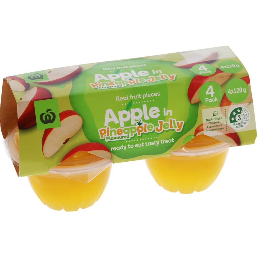 Woolworths Fruit Snack Apple In Pineapple Jelly 480G