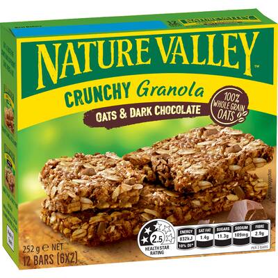 nature valley crunchy muesli bars oats & dark chocolate