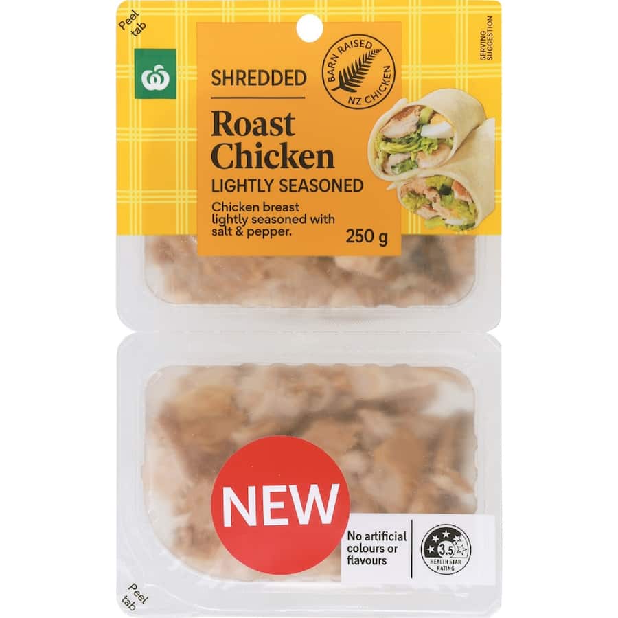 Woolworths Shredded Roast Chicken Lightly Seasoned