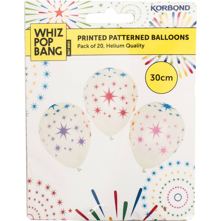 Whiz Pop Bang Balloons Patterned 30Cm