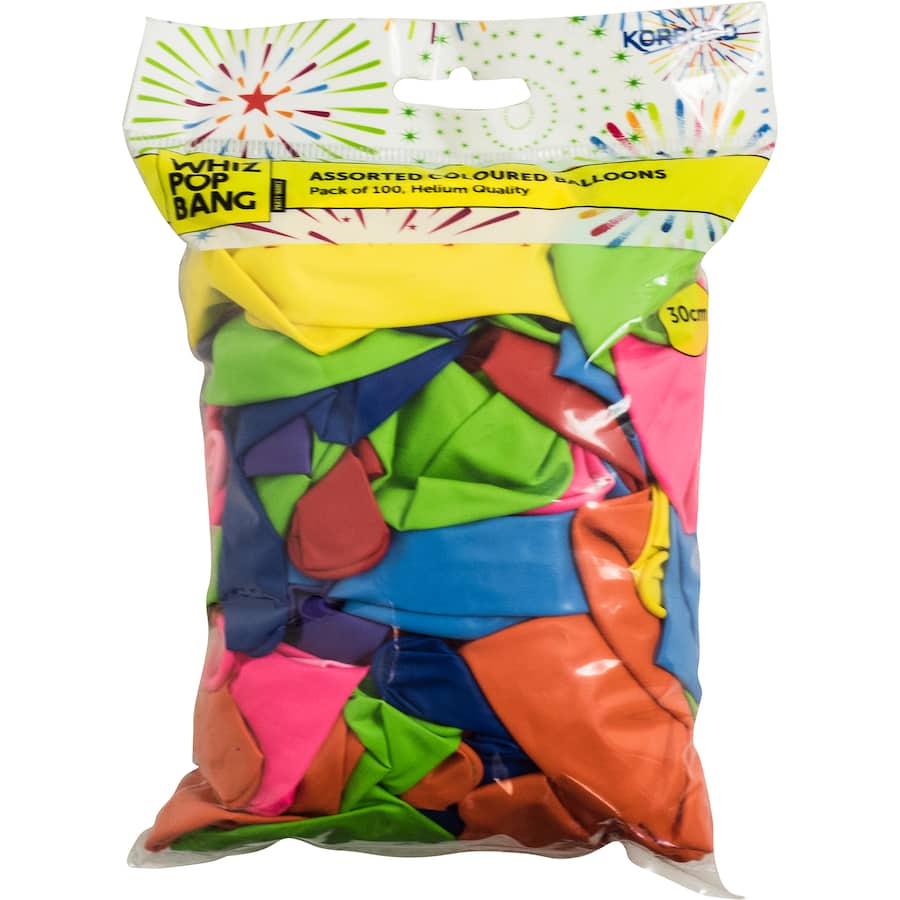 Whiz Pop Bang Balloons Assorted Colours