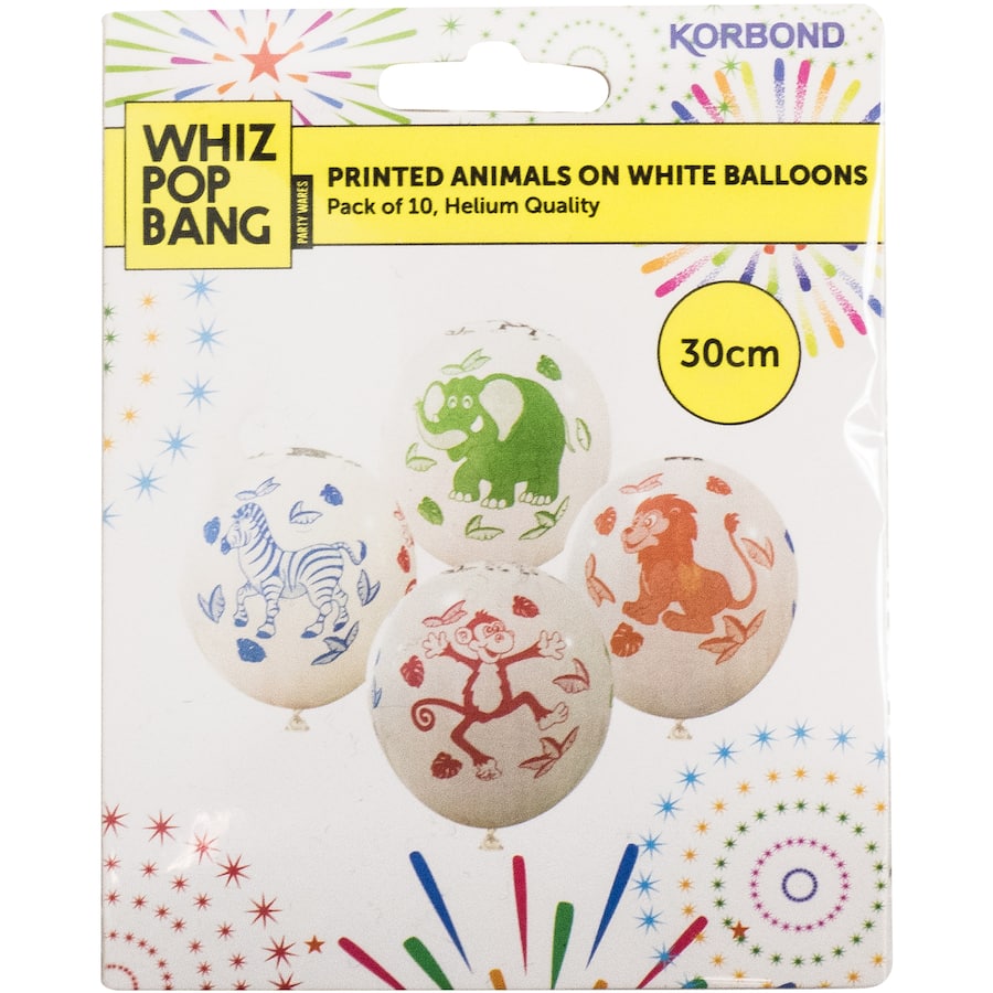 Whiz Pop Bang Balloons Animal On White