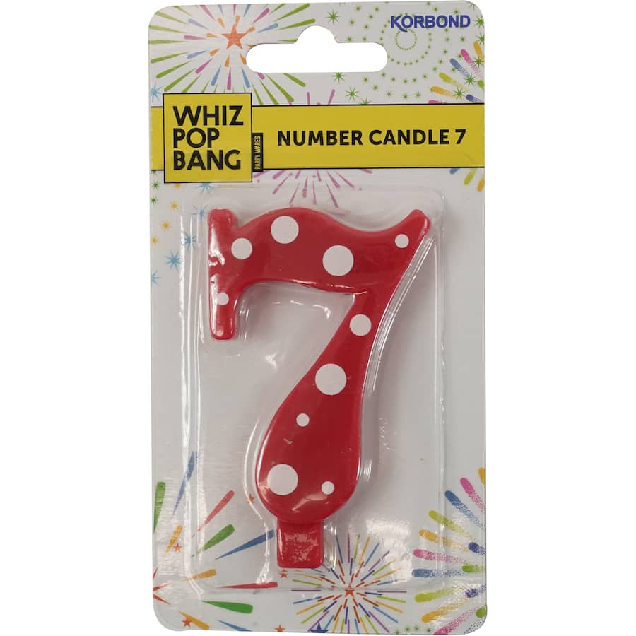 Whiz Pop Bang Candles Number 7