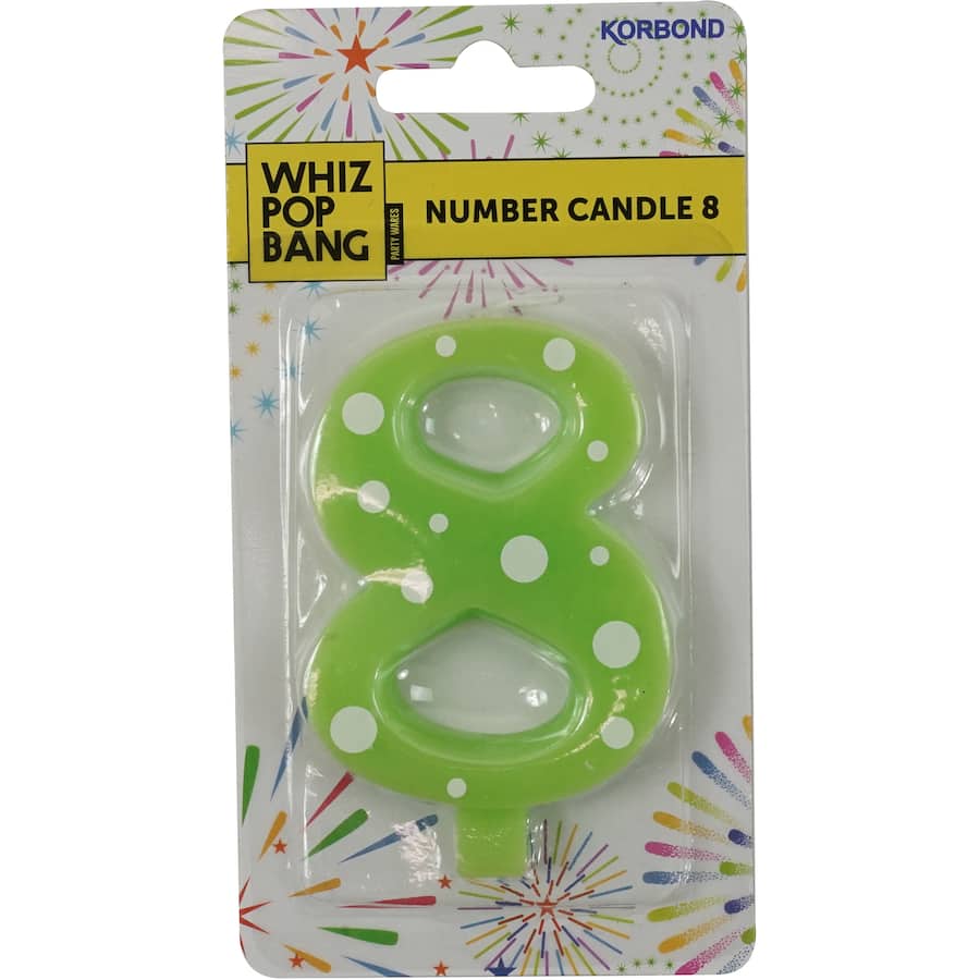 Whiz Pop Bang Candles Number 8