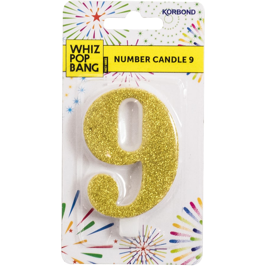 Whiz Pop Bang Candles Number 9