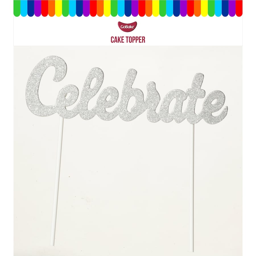 Go Bake Cake Toppers Silver Celebrate