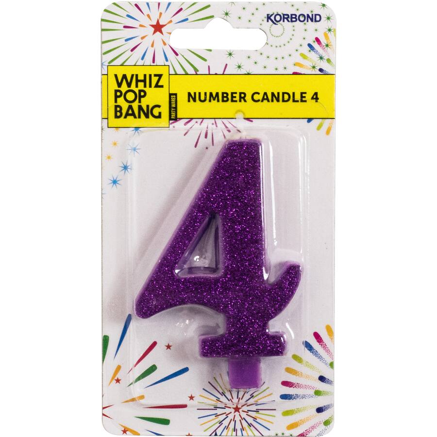 Whiz Pop Bang Candles Number 4
