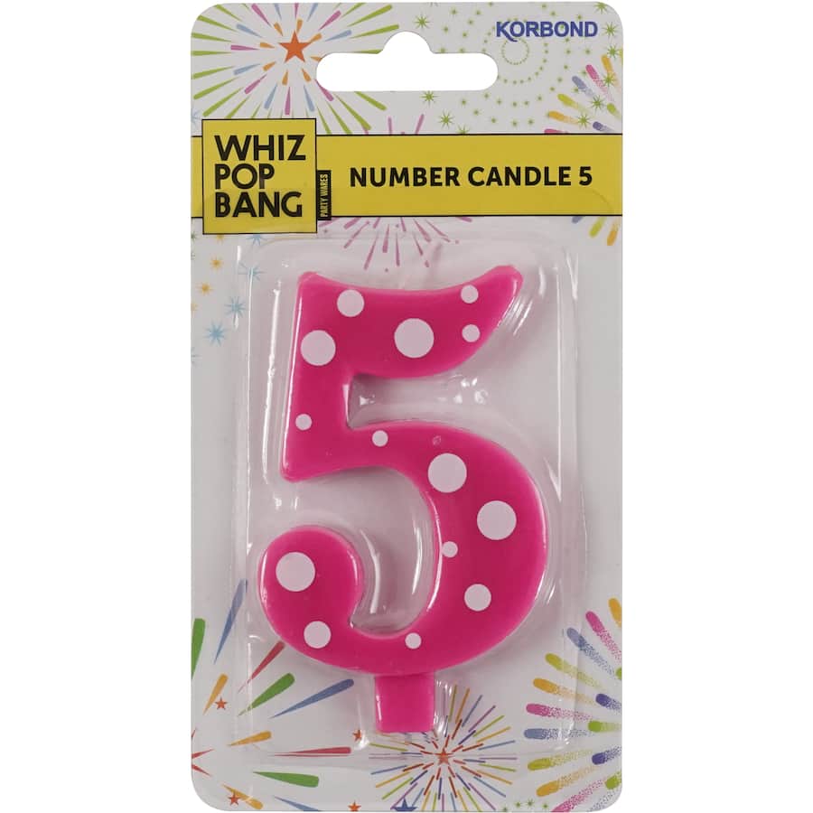 Whiz Pop Bang Candles Number 5