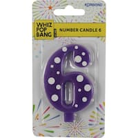 Whiz Pop Bang Candles Number 6