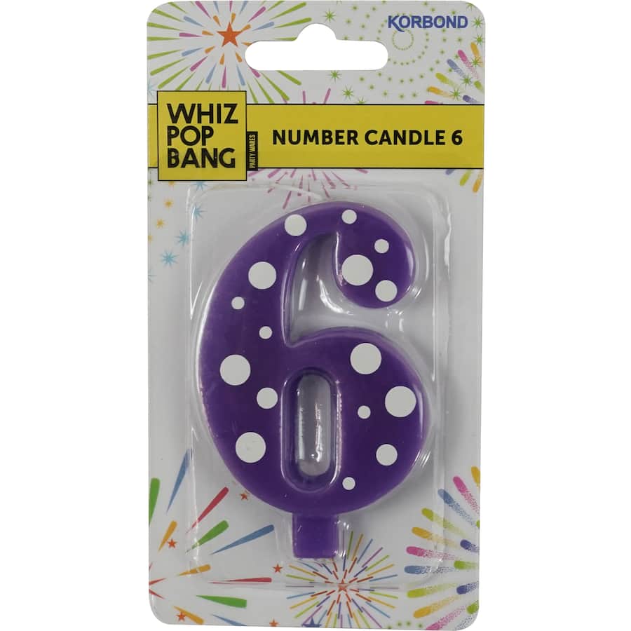 Whiz Pop Bang Candles Number 6