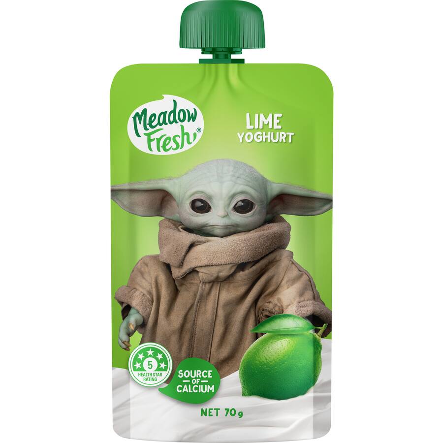 Meadow Fresh Disney Yoghurt Pouch Lime