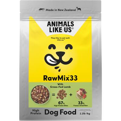 animals like us dry dog food raw mix 33 grass fed lamb