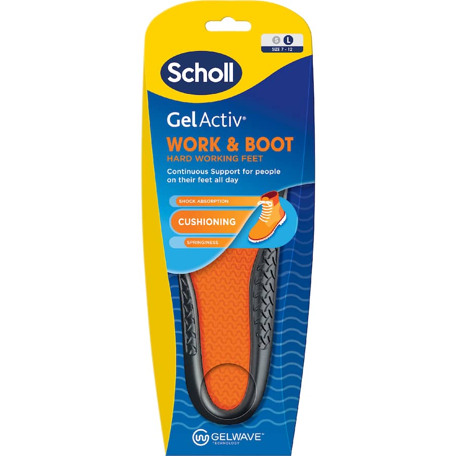 Scholl Gel Activ Insoles Work & Boot Large