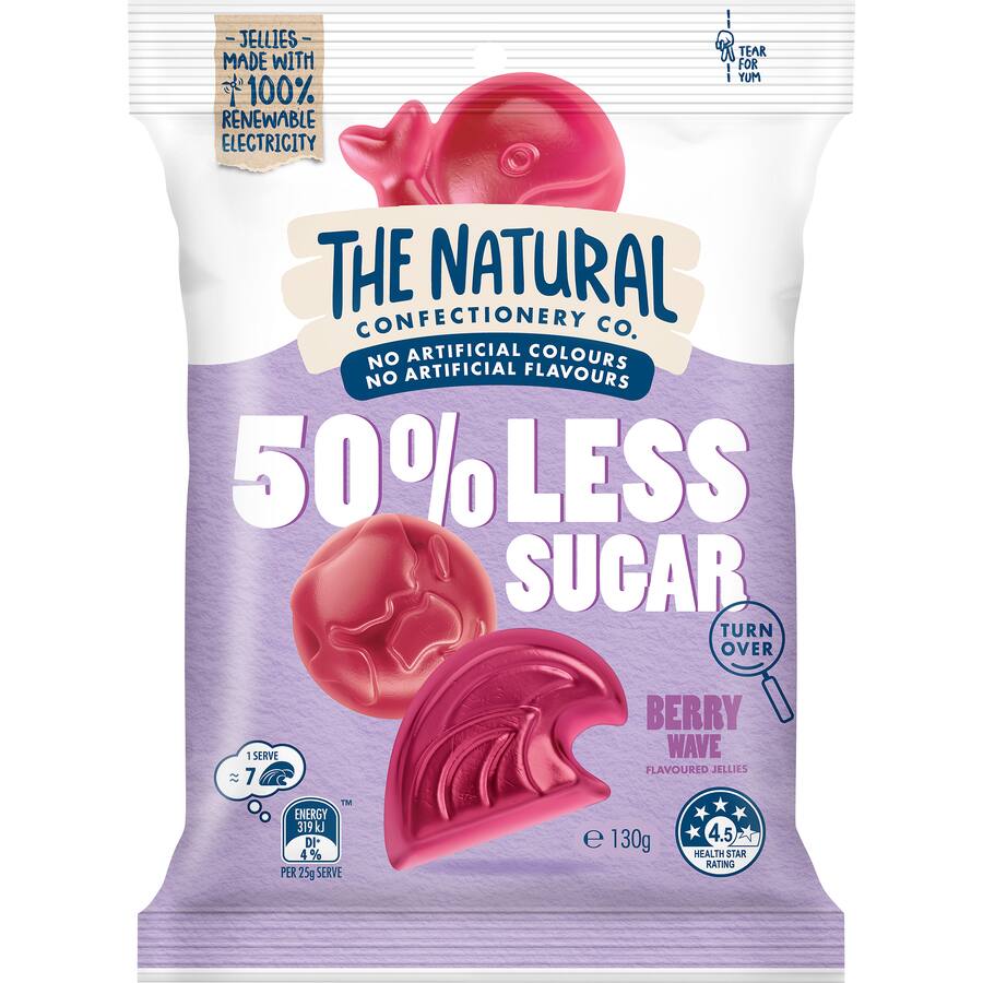 The Natural Confectionery Co. Lollies 50% Less Sugar Berry Wave