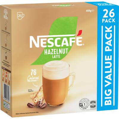 nescafé coffee sachets hazelnut latte