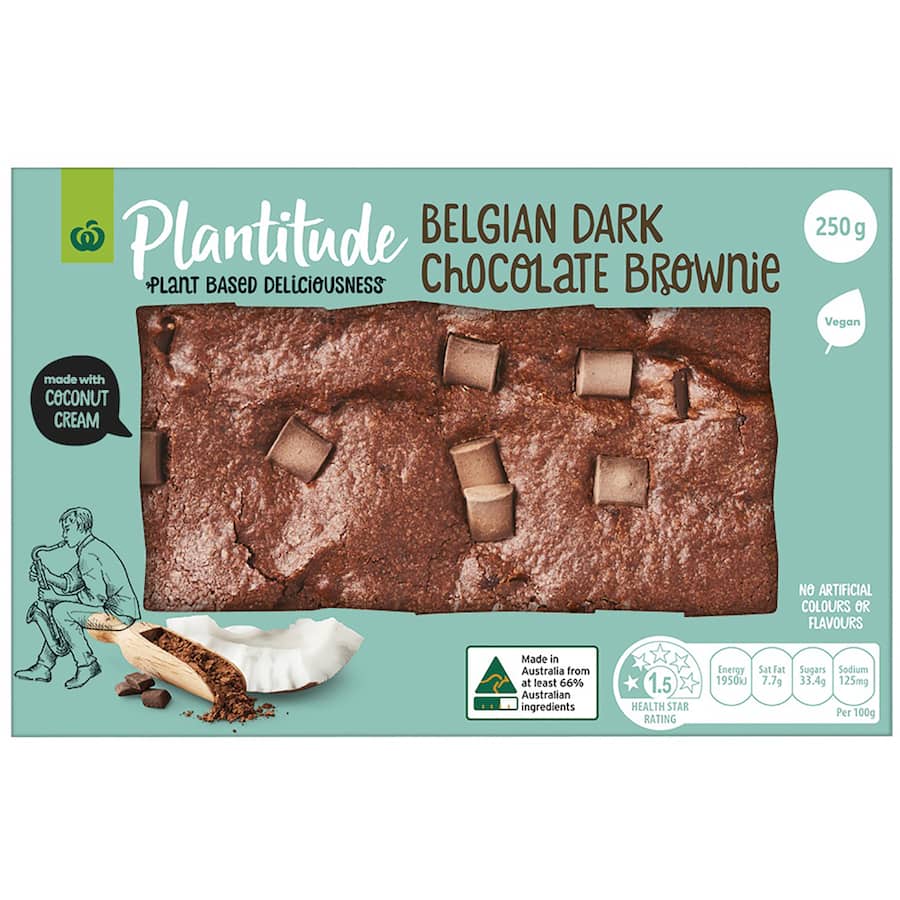 Woolworths Cake Dark Choc Brownie Plant Based