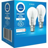 Olsent Halogen Round Bulb Bayonet 53w Clear