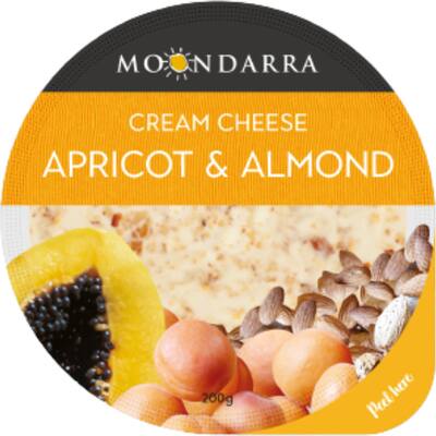 moondarra cream cheese apricot & almond