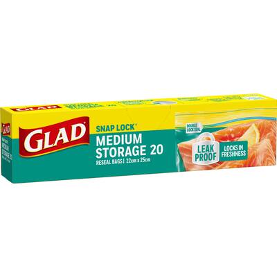 glad snap lock storage bags medium