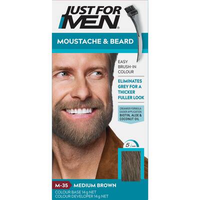 just for men moustache & beard colour medium brown