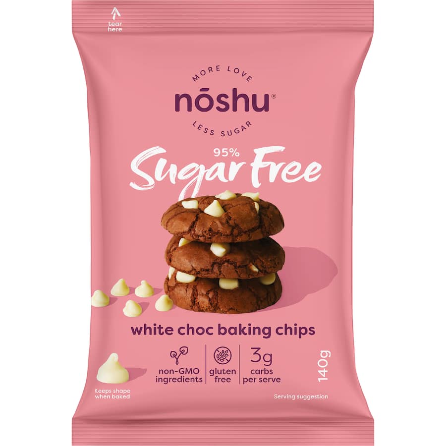 Noshu 95% Sugar Free Chocoate Chips White Chocolate
