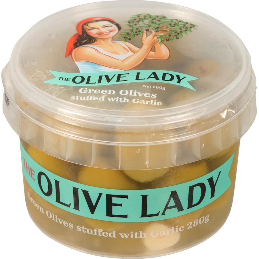 The Olive Lady Olives Green With Garlic