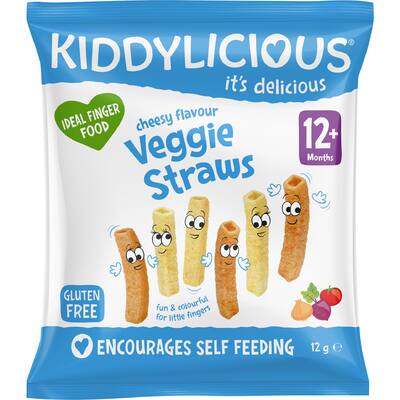 kiddylicious baby snacks cheesy straws 12+ months