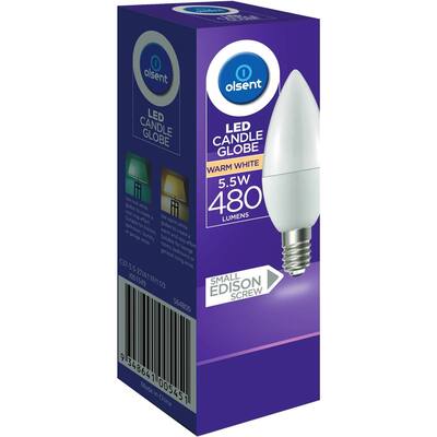 olsent led candle bulb screw 5.5w 480lm