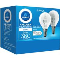 Olsent Halogen Round Bulb Rd Screw Clear 28w