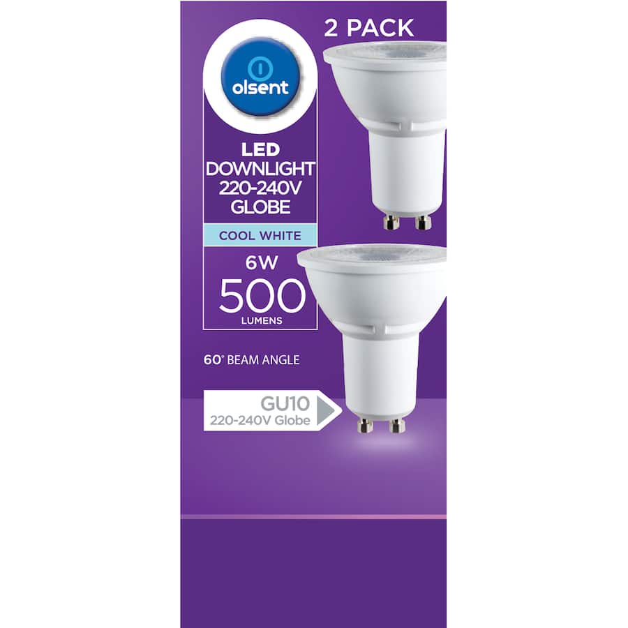 Olsent Down Light Bulb Led Gu10 240V 6W 500Lm Cw