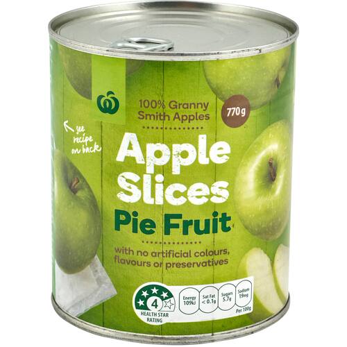 Woolworths Tinned Apples Fruit Pie Slices