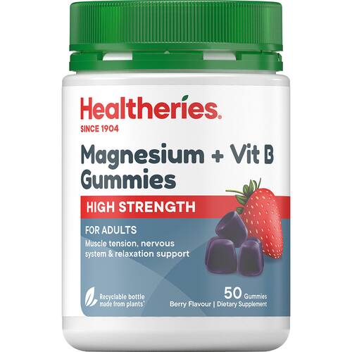 Healtheries Magnesium + Vitamin B Gummies High Strength Adult