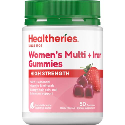 Healtheries Womens Multi + Iron Gummies High Strength