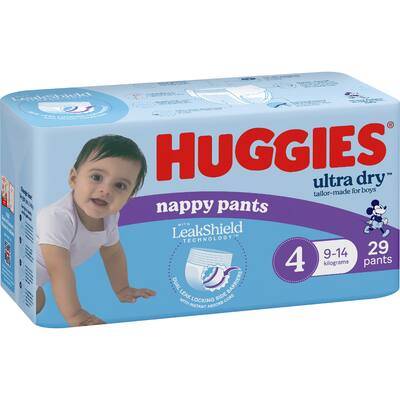 huggies ultra dry nappy pants boys size 4 (9-14kg)