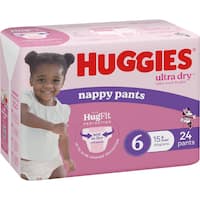 huggies ultra dry nappy pants girls size 6 (15-20kg) (24pk)