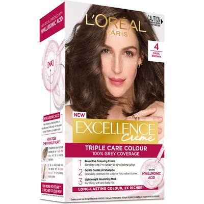 loreal excellence hair colour dark brown 4
