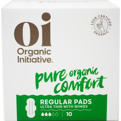 oi 100% organic cotton pads ultra thin regular