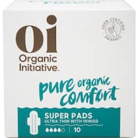 oi 100% organic cotton pads ultra thin super