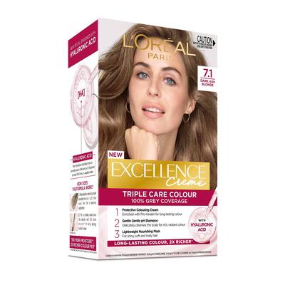 loreal excellence hair colour dark ash blonde 7.1