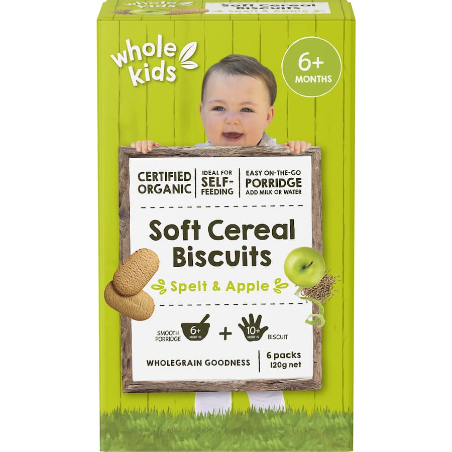 Whole Kids Organic Baby Snacks Biscuits Spelt & Apple