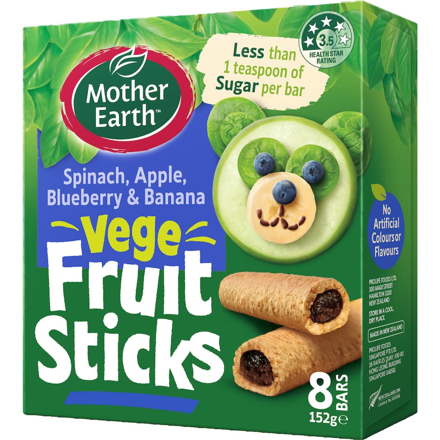 Mother Earth Fruit Sticks Spinach Banana Berry