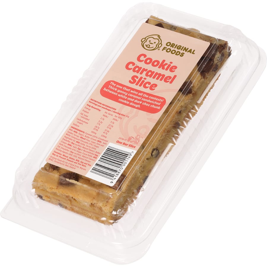 Original Foods Slice Bar Cookie Caramel