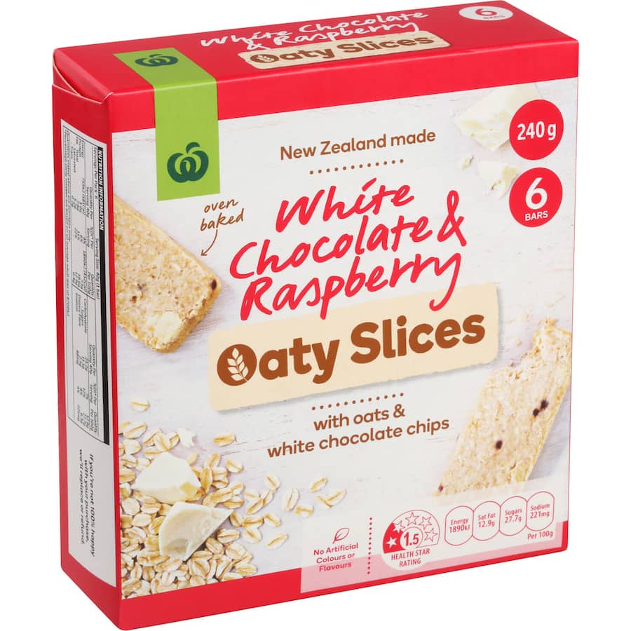 Woolworths Oaty Slices White Choc & Raspberry