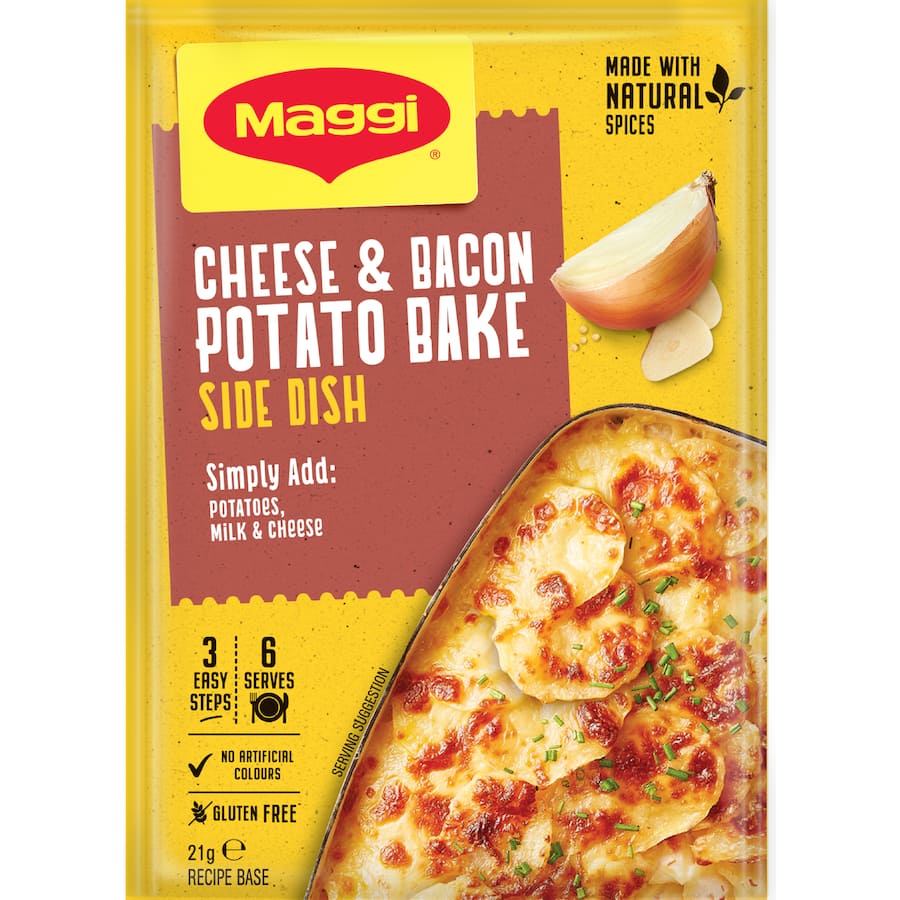 Maggi Side Dish Cheese And Bacon Potato Bake