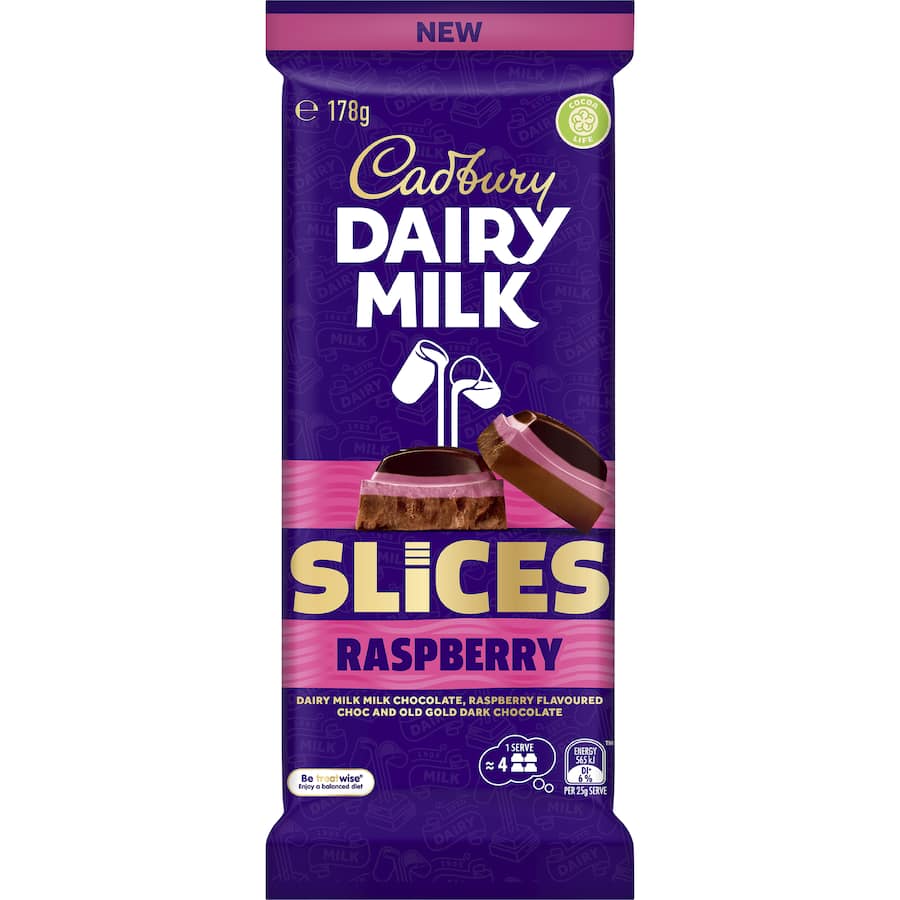 Cadbury Slices Chocolate Raspberry Block